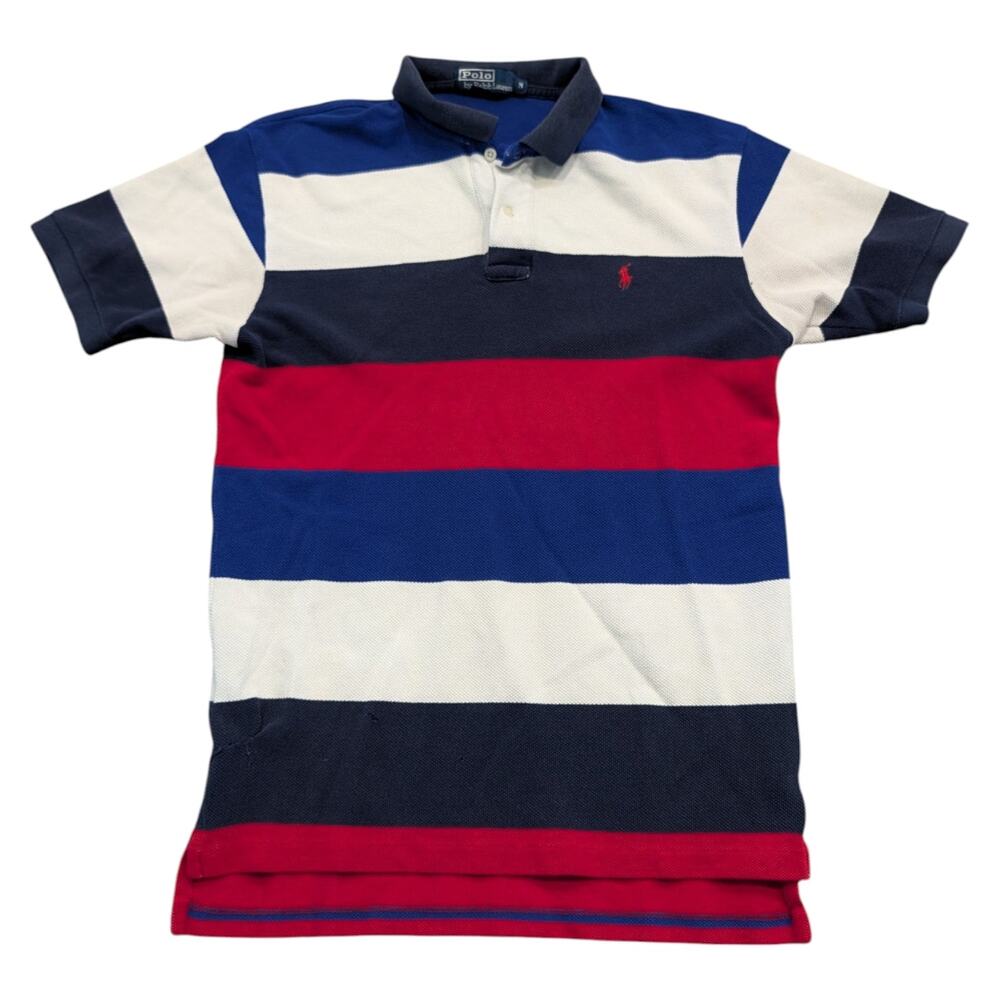 90s Red White and Blue Striped Ralph Lauren Polo Shirt